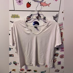 Shein White Lace Shirt- Large